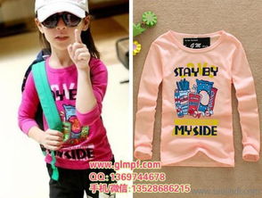 最便宜的女裝t恤批發福建童裝長袖t恤批發卡通印花童裝長袖批發價格 廠家 圖片